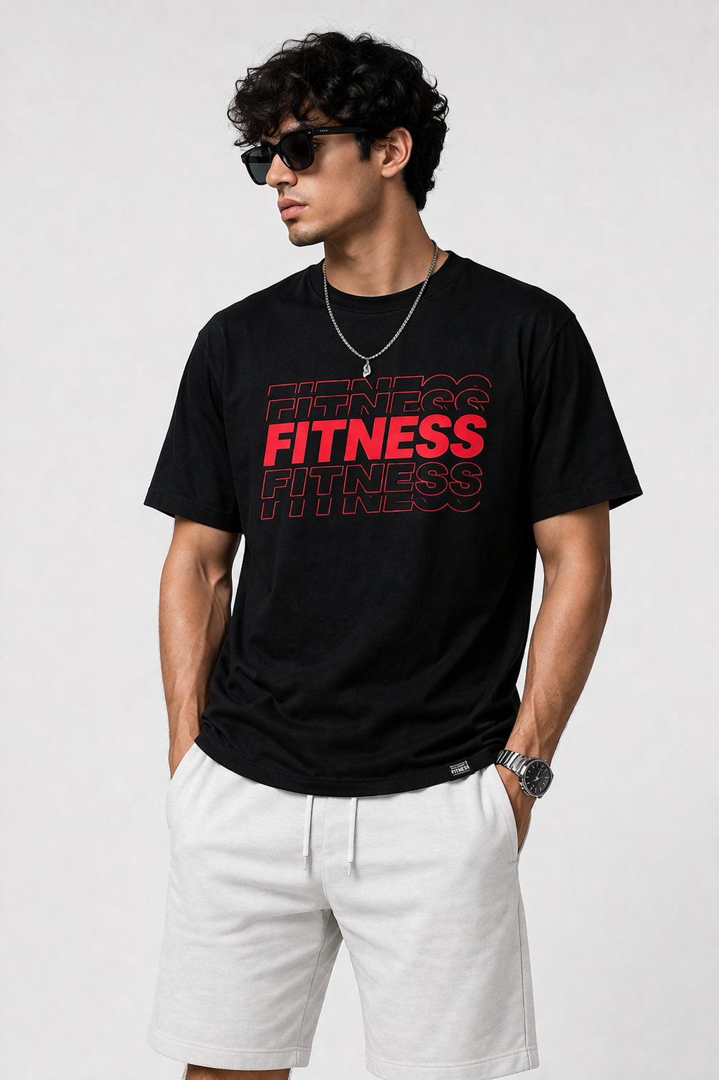 Men’s FITNESS Graphic Black T-Shirt | Premium Cotton Casual Wear