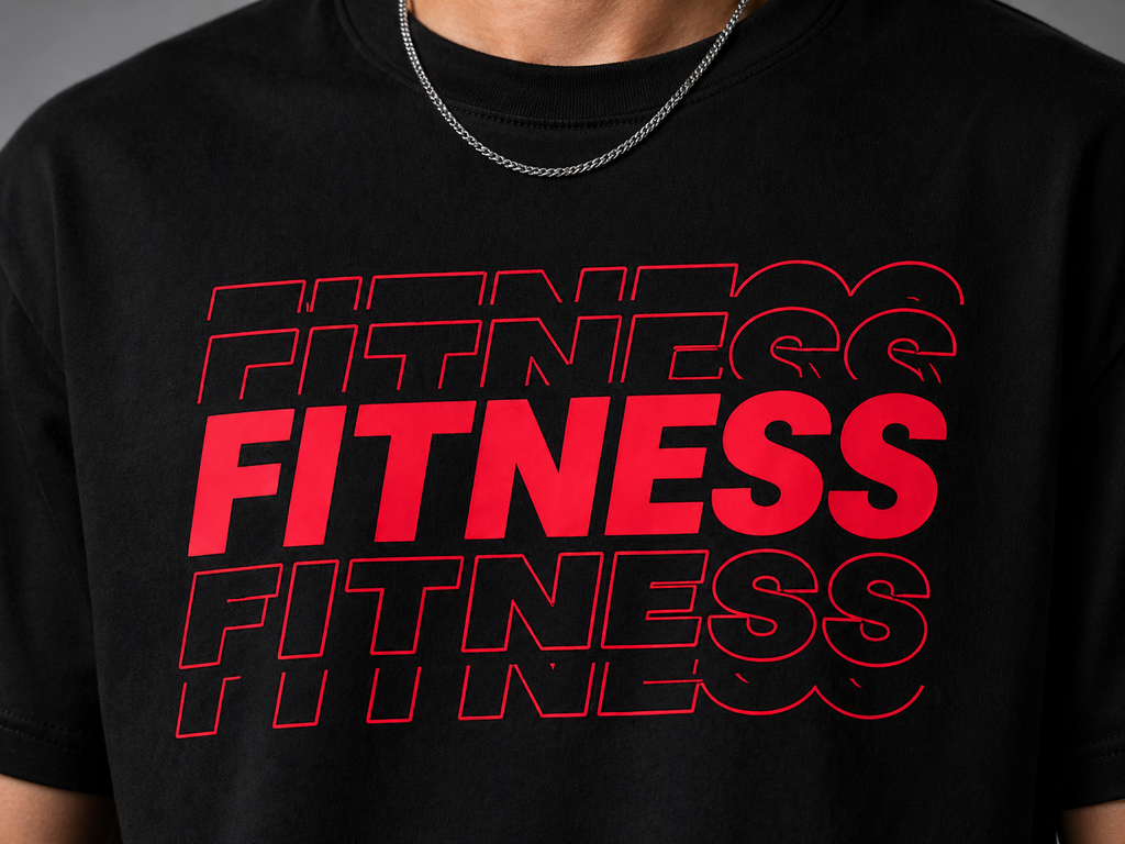 Men’s FITNESS Graphic Black T-Shirt | Premium Cotton Casual Wear