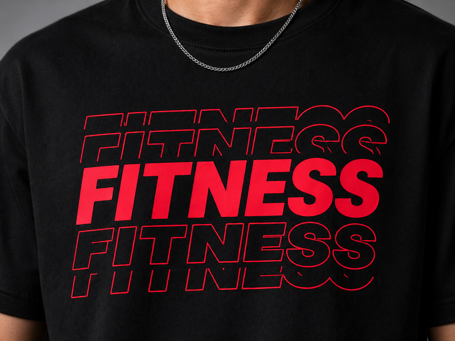 Men’s FITNESS Graphic Black T-Shirt | Premium Cotton Casual Wear