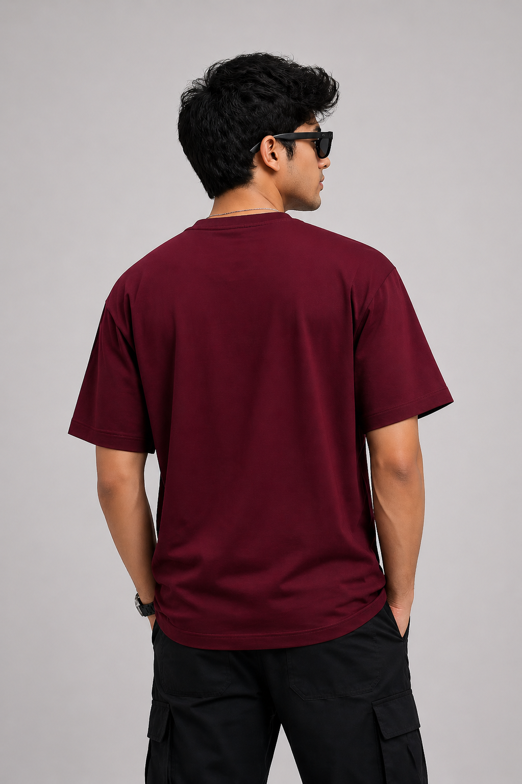 Men’s Premium Cotton T-Shirt – P-POP Culture (Maroon)