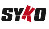 SYKO logo with black and red text on a white background