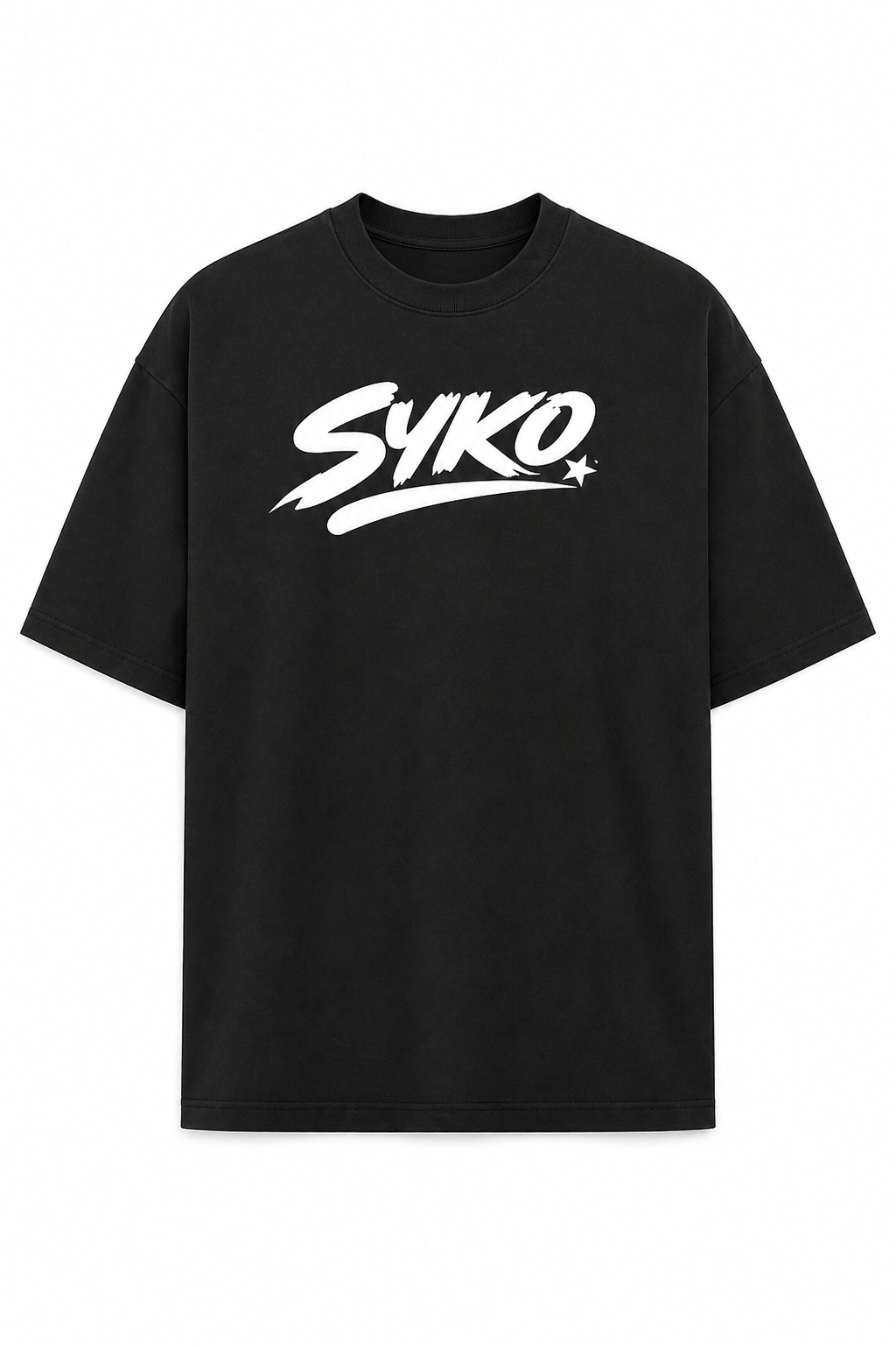 SYKO Graphic Black T-Shirt for Men | Premium Cotton Casual Streetwear Tee (M–XL)