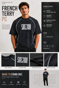 SYKO French Terry Oversized Washed Black T-Shirt