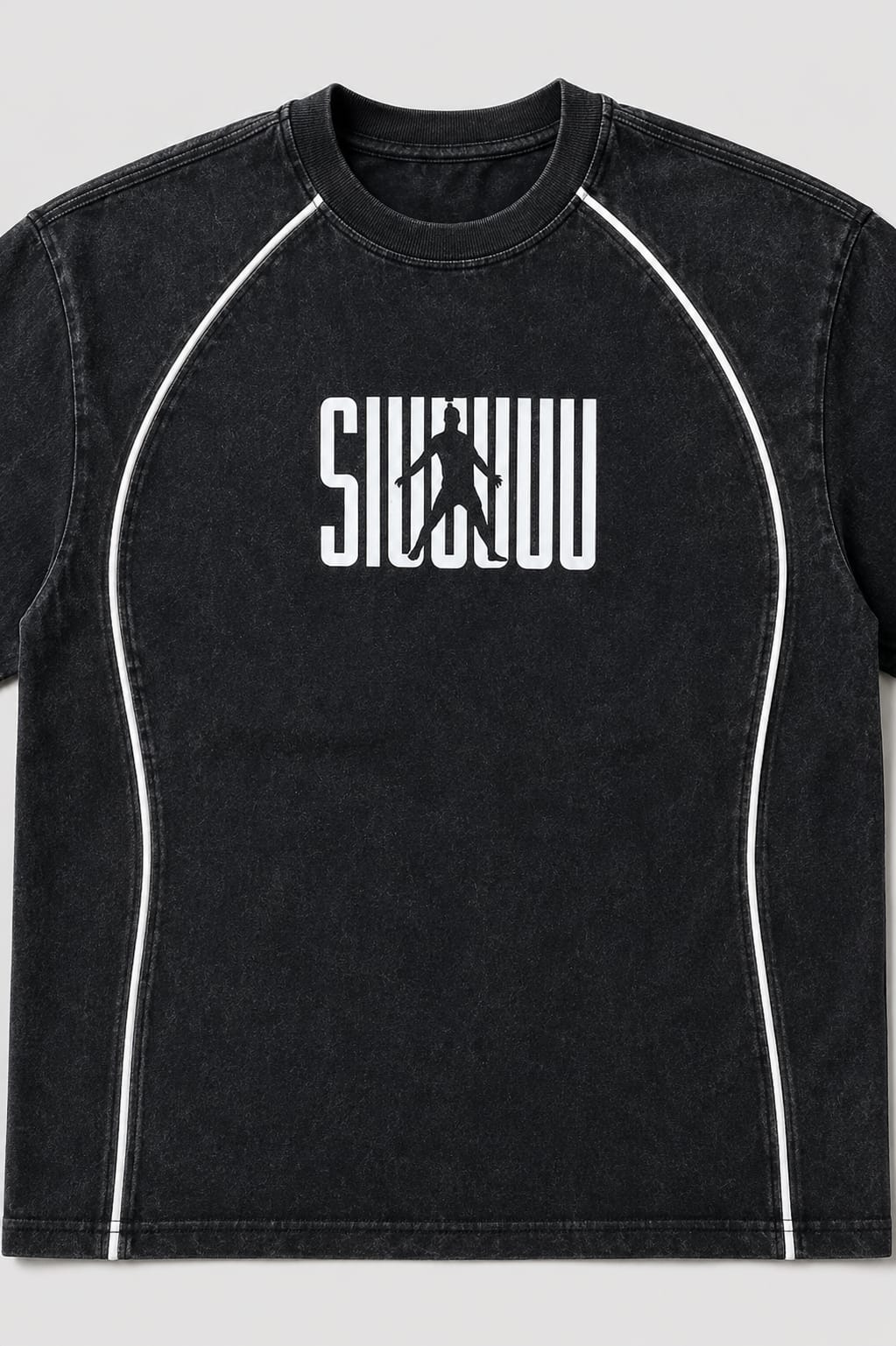 SYKO French Terry Oversized Washed Black T-Shirt
