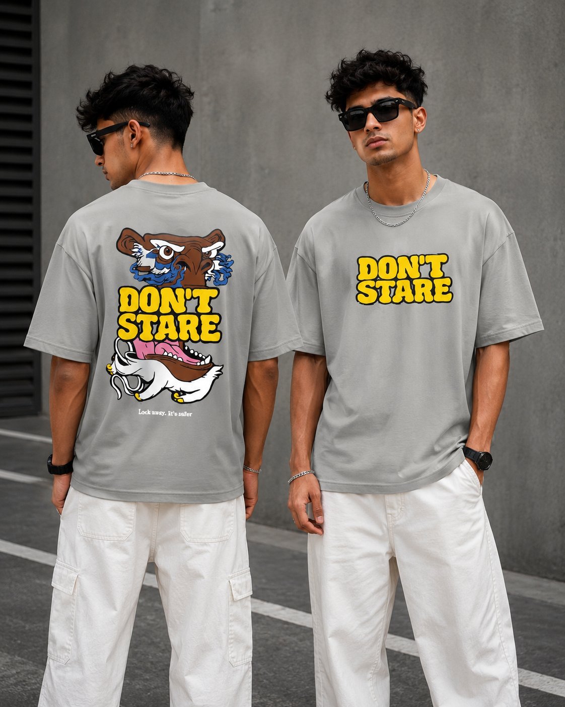 DON'T STARE Premium Oversized Graphic T-Shirt | 240 GSM | Unisex Streetwear