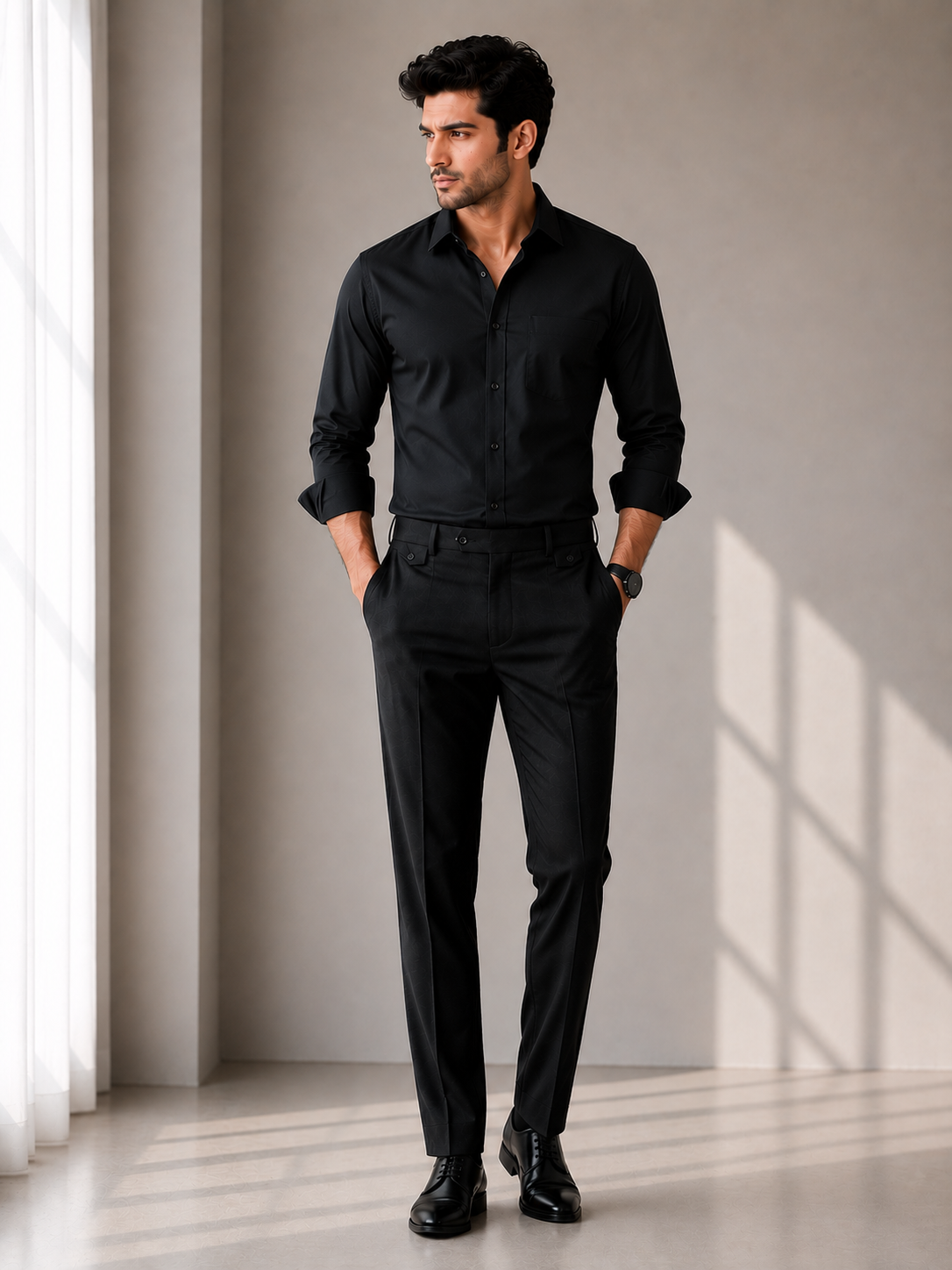 Men's Formal Shirt & Pant Combo Set | Japanese Cut Slim Fit Office Wear
